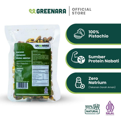 Greenara Kacang Pistachio Kupas Mentah 100gr / Pistachio Kernel