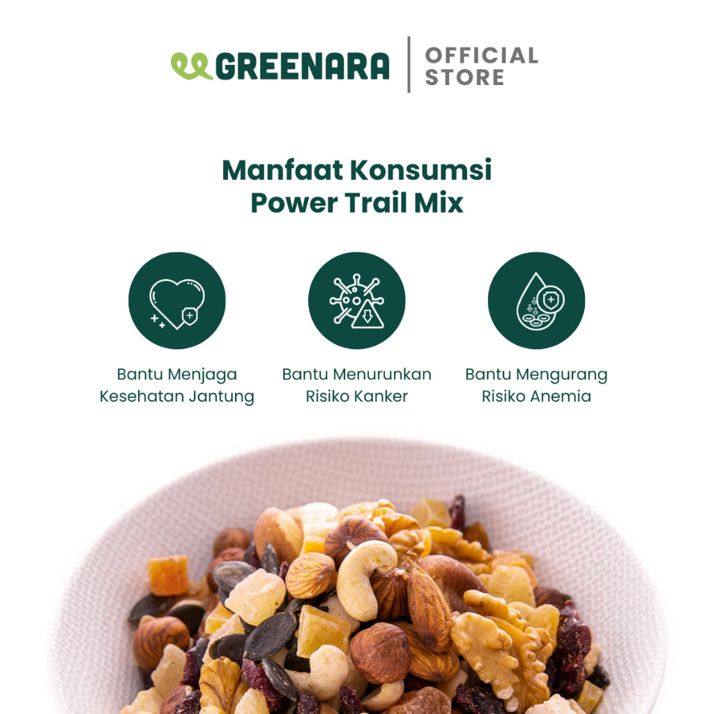 Greenara Natural Power Trail Mix 250gr / Camilan Sehat (Tanpa Tambahan Gula) / Snack Sehat