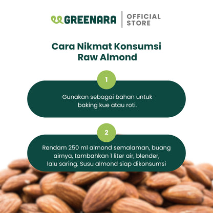 Greenara Kacang Almond Mentah 1Kg