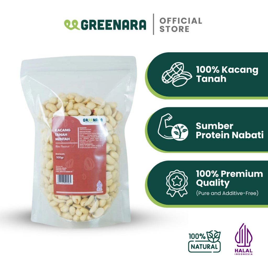 Greenara Natural Peanut 500gr / Kacang Tanah (Mentah)