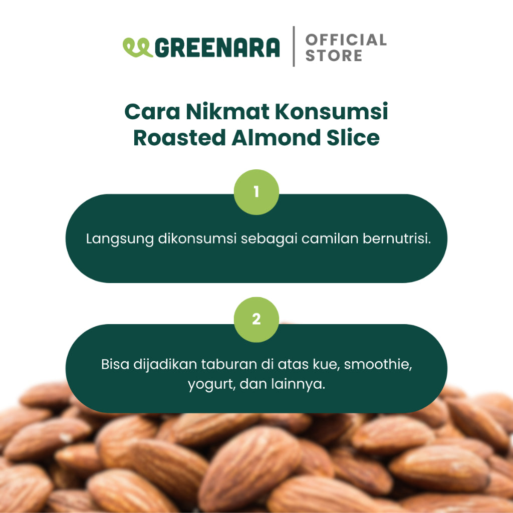 Greenara Kacang Almond Iris Panggang 100gr