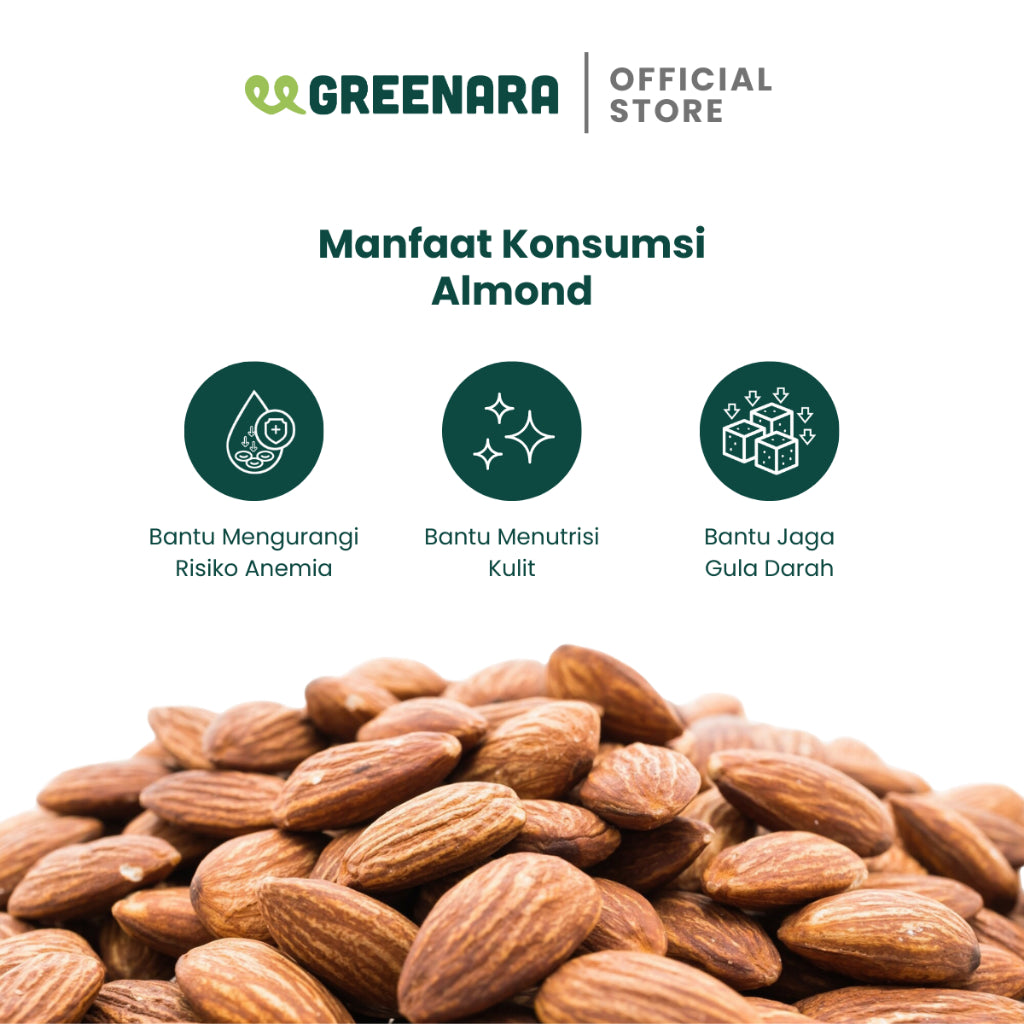 Greenara Kacang Almond Iris Panggang 250gr