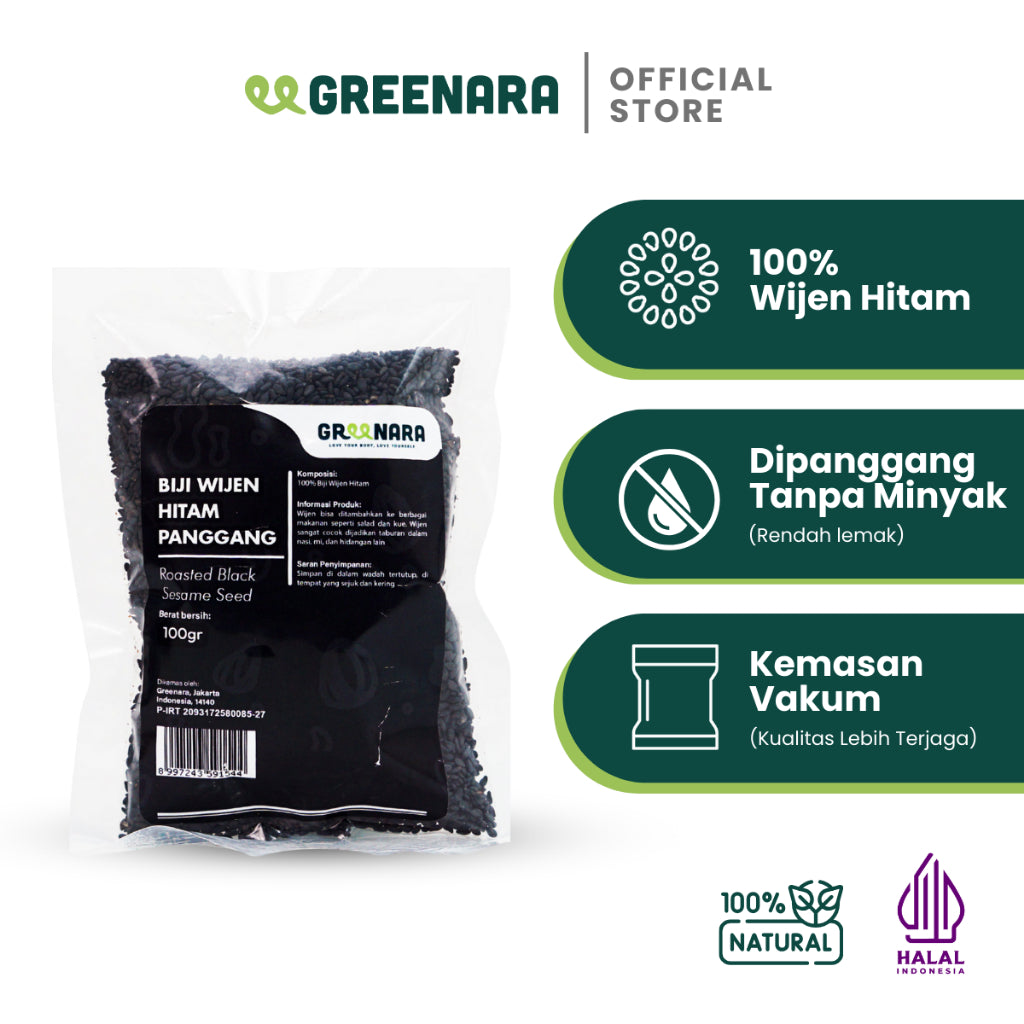 Greenara Wijen Hitam Panggang 100gr