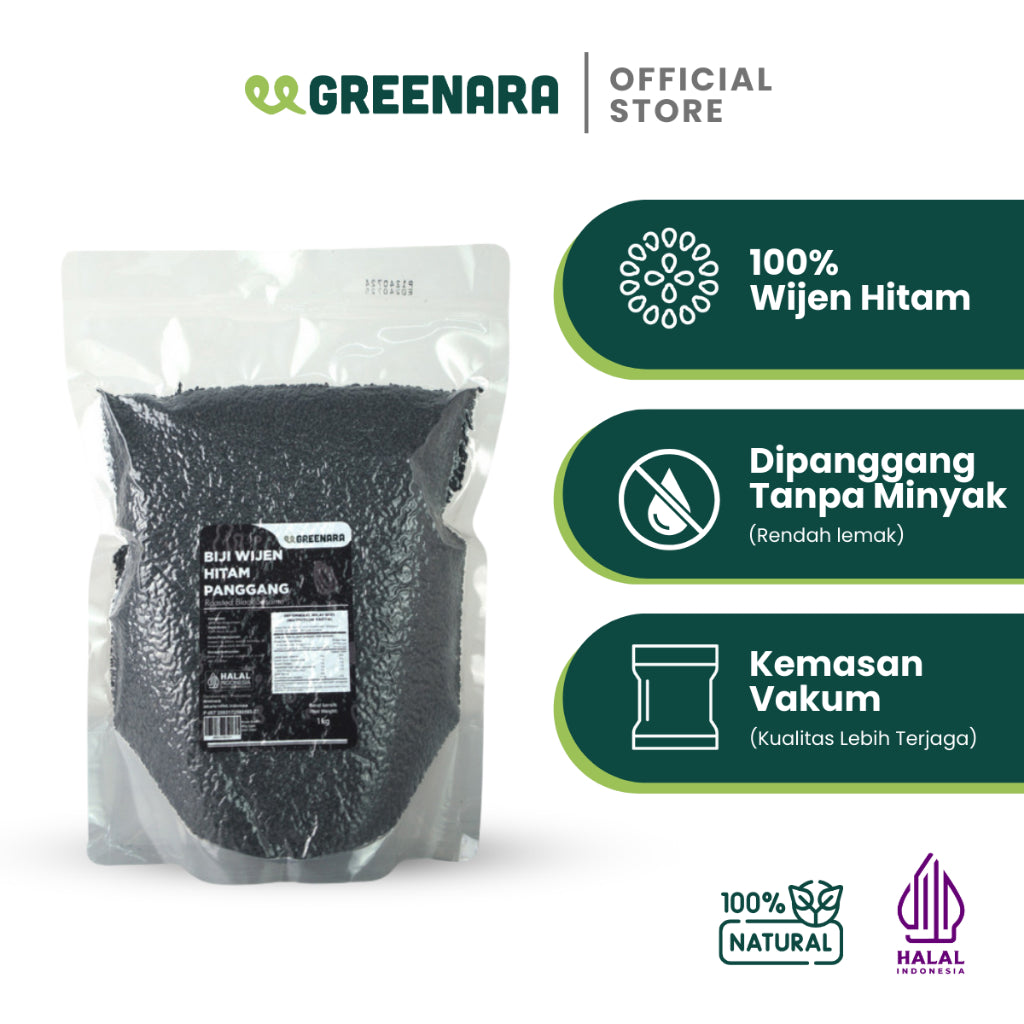 Greenara Wijen Hitam Panggang 1Kg