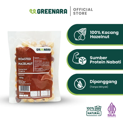 Greenara Kacang Hazel Panggang 100gr / Hazelnut Panggang Alami