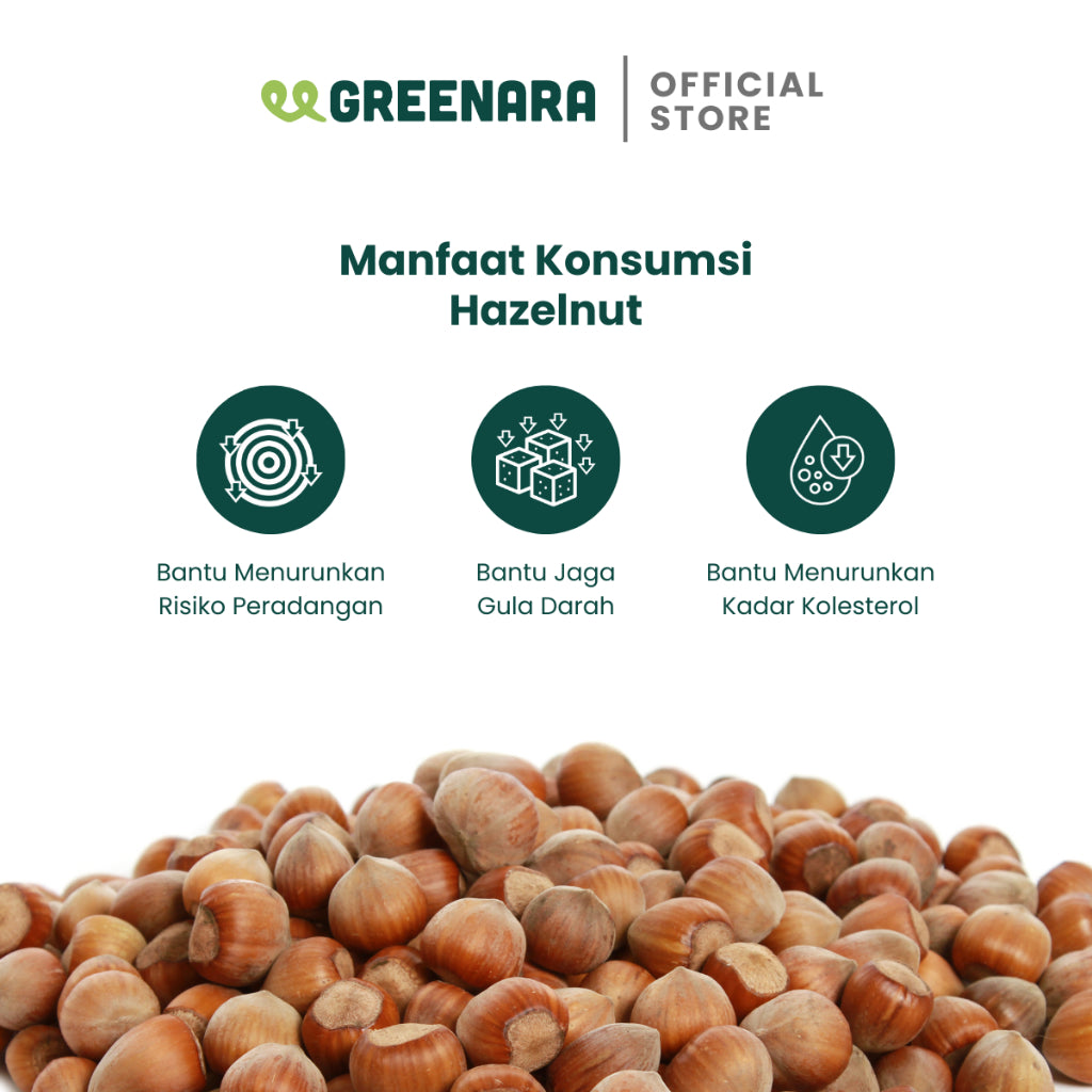 Greenara Kacang Hazel Panggang 100gr / Hazelnut Panggang Alami