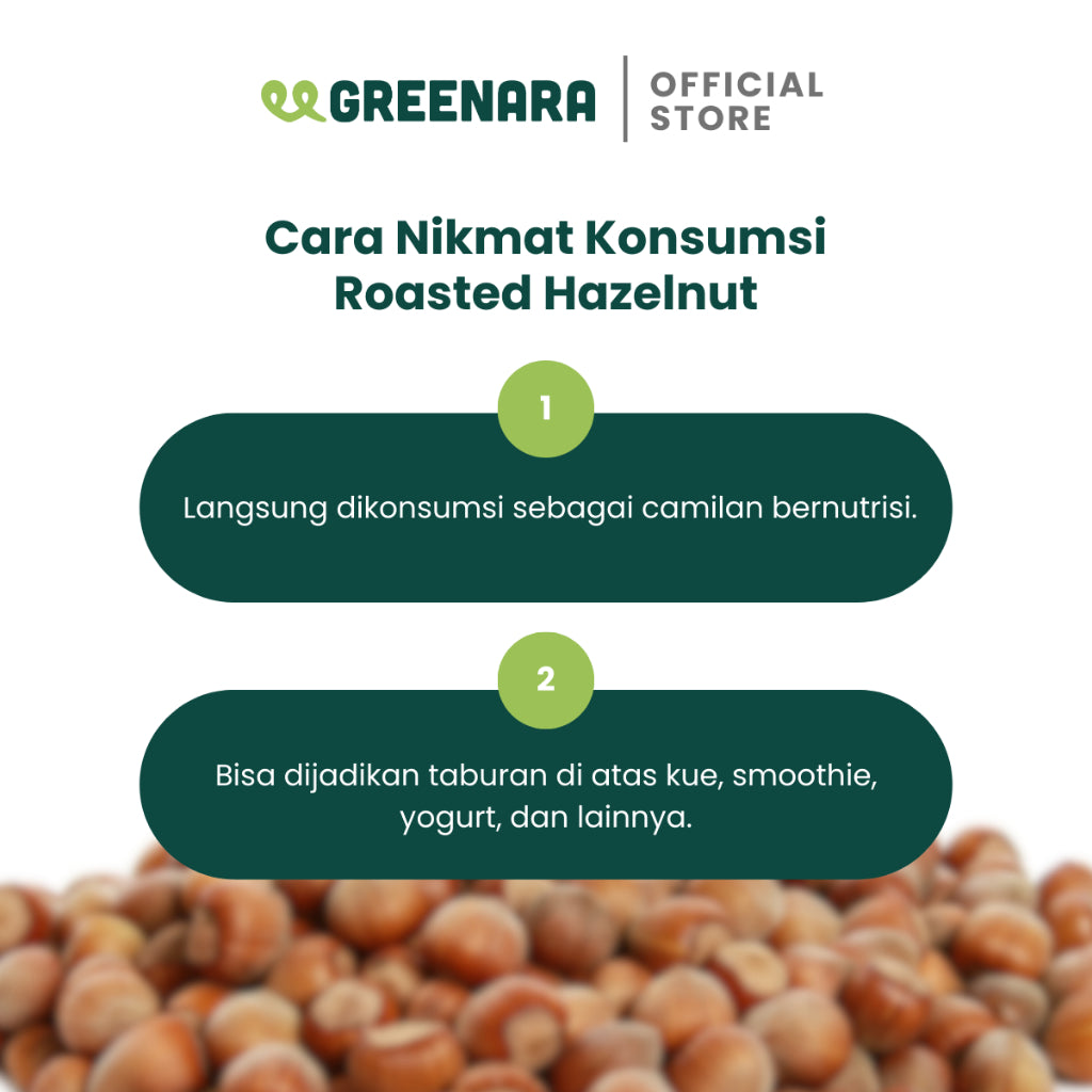 Greenara Kacang Hazel Panggang 100gr / Hazelnut Panggang Alami