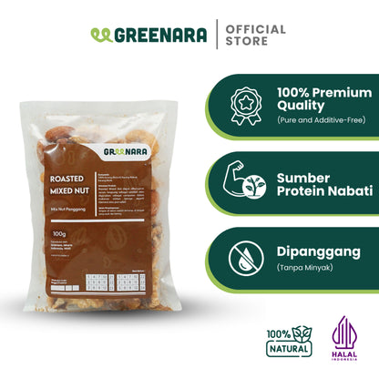 Greenara Roasted Mixed Nut 100gr / Almond, Mete, Walnut