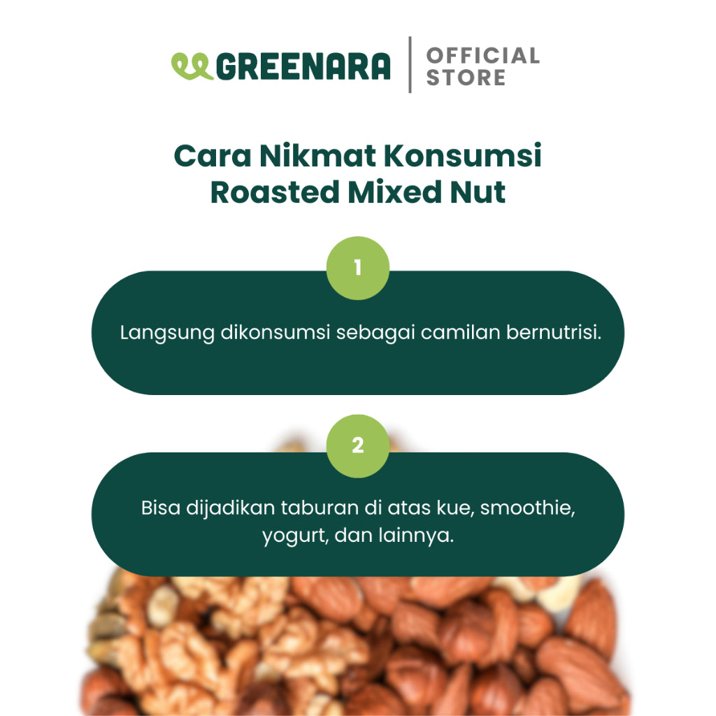 Greenara Kacang Campur Panggang 250gr / Almond, Mete, Kenari
