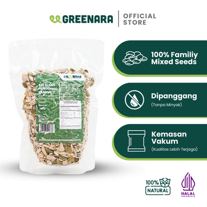 Greenara Roasted Seed Mix 250gr (Biji Bunga Matahari, Biji Labu) / Kuaci & Biji Labu Panggang