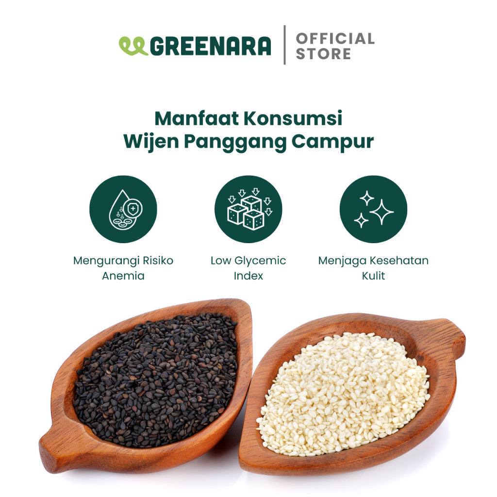 Greenara Wijen Panggang Campur 100gr / Roasted Mixed Sesame