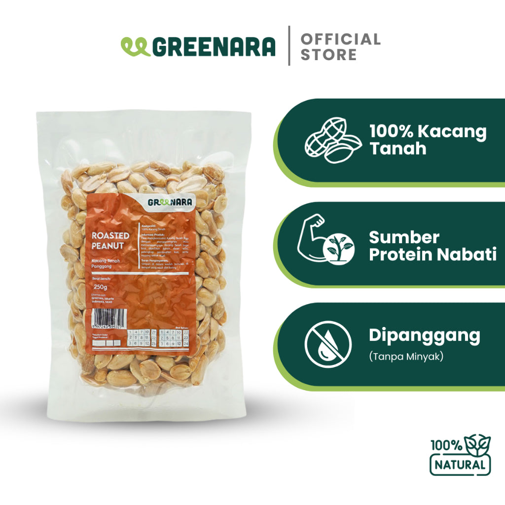 Greenara Kacang Panggang Alami 250gr / Kacang Panggang