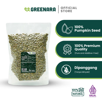 Greenara Natural Roasted Pumpkin Seed 1Kg / Biji Labu Panggang Original (Tanpa Perasa)