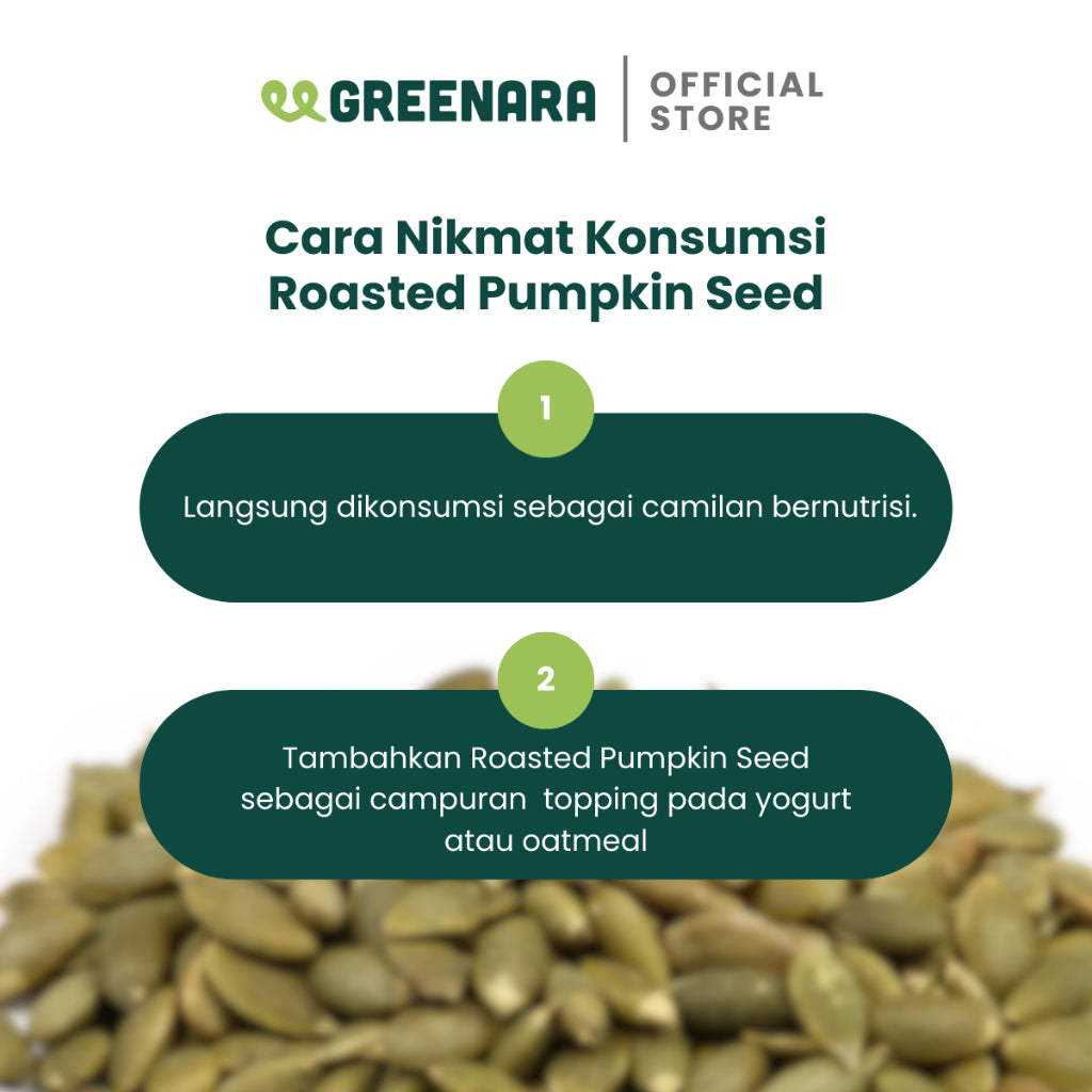 Greenara Natural Roasted Pumpkin Seed 250gr / Biji Labu Panggang Original (Tanpa Perasa)