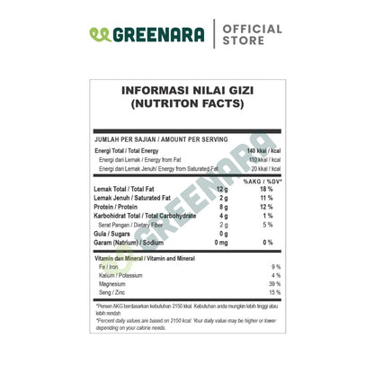 Greenara Natural Roasted Pumpkin Seed 250gr / Biji Labu Panggang Original (Tanpa Perasa)