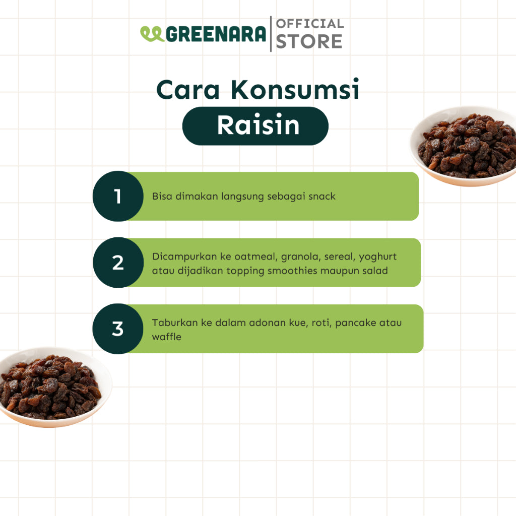 Greenara Kismis Hitam Sultana 100gr / Kismis Hitam Sultana