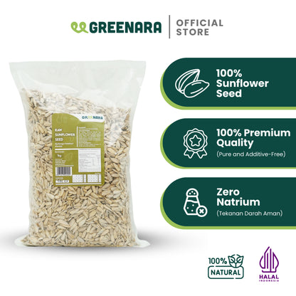 Greenara Natural Sunflower Seed 1Kg / Kuaci Kupas (Mentah)