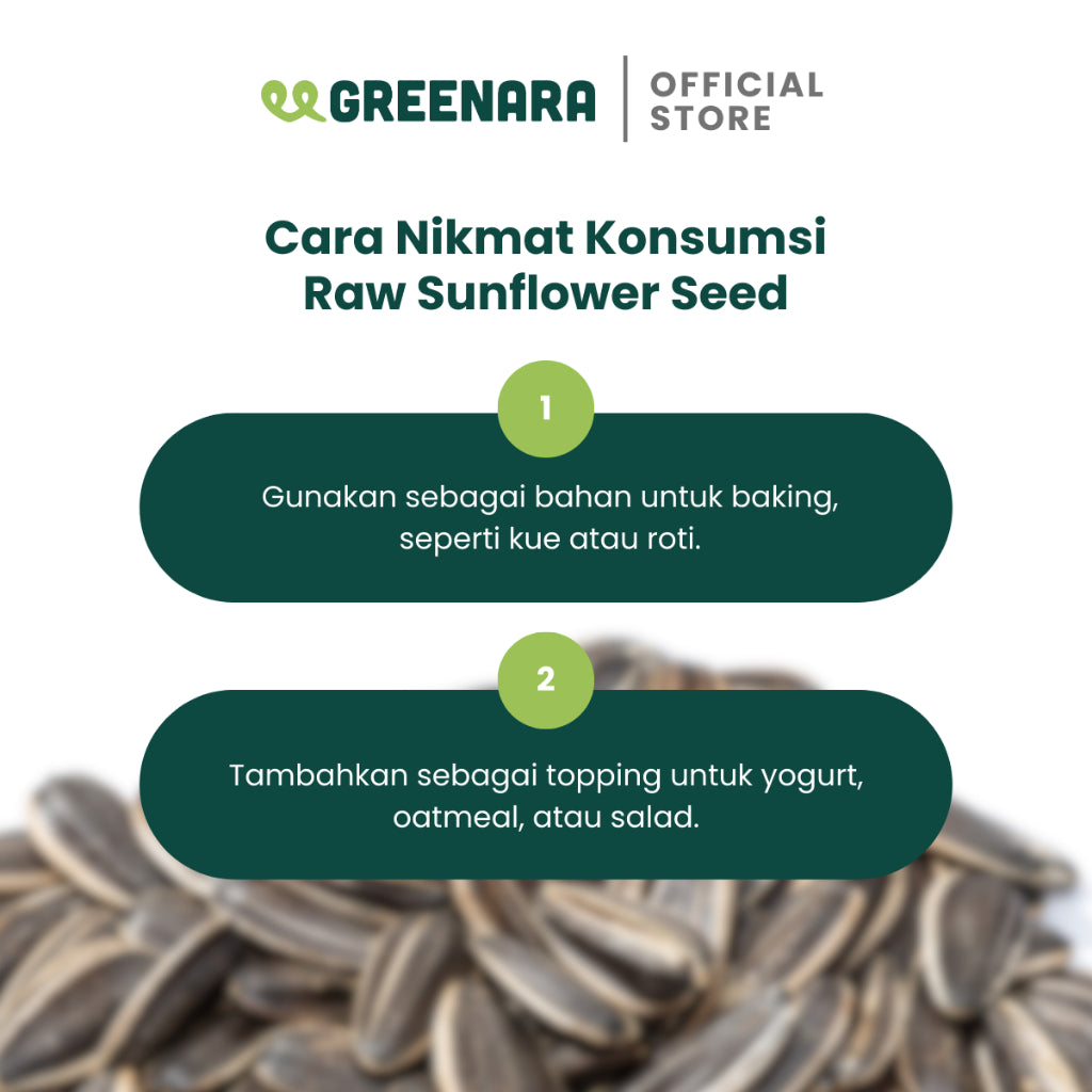 Greenara Kuaci Kupas Mentah 250gr / Biji Bunga Matahari Mentah