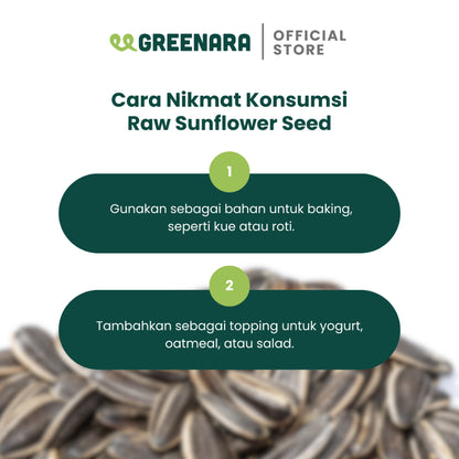 Greenara Kuaci Kupas Mentah 250gr / Biji Bunga Matahari Mentah