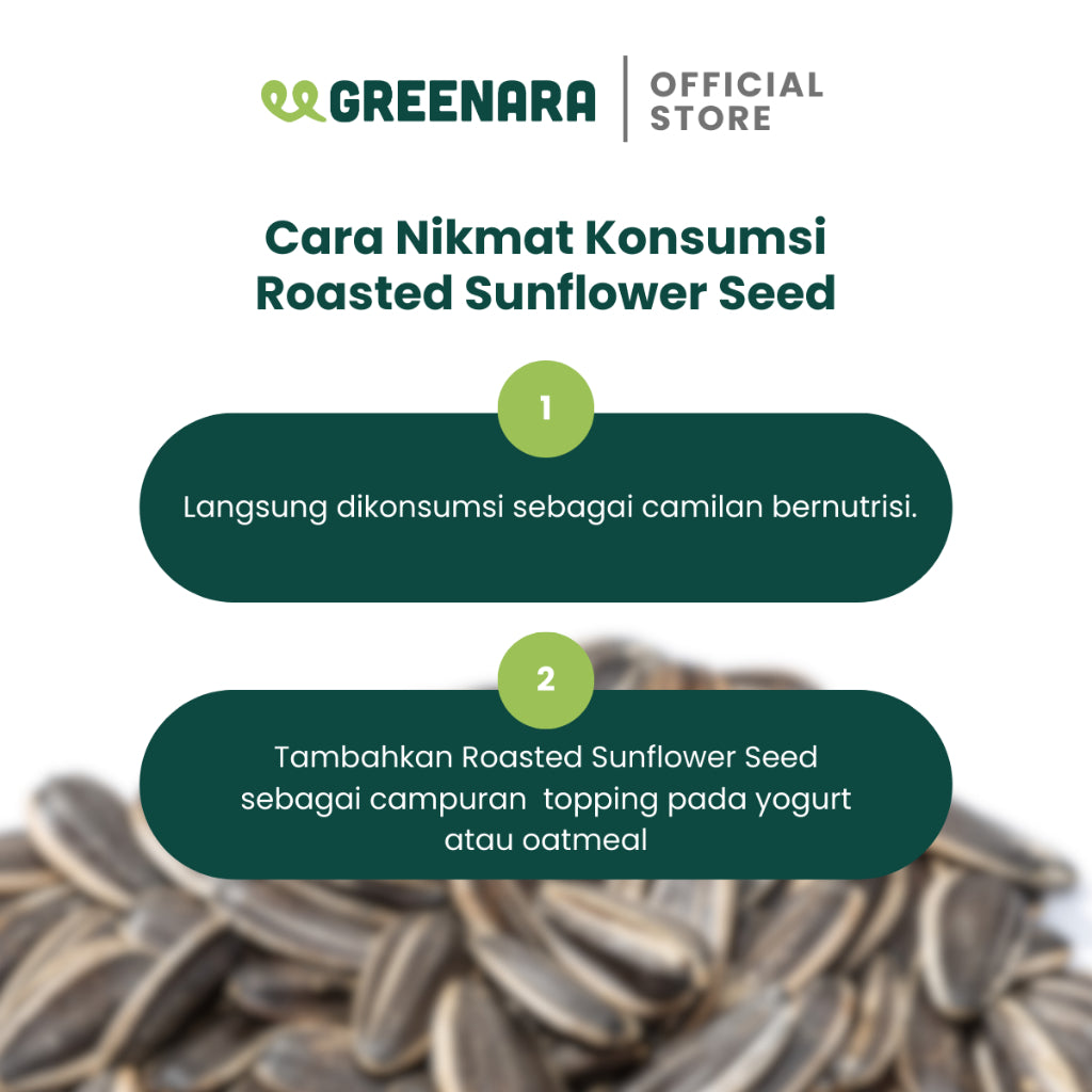 Greenara Natural Roasted Sunflower Seed 500gr / Kuaci Kupas Panggang / Snack Sehat
