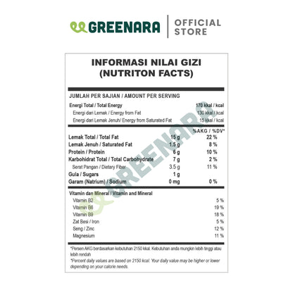 Greenara Natural Roasted Sunflower Seed 500gr / Kuaci Kupas Panggang / Snack Sehat