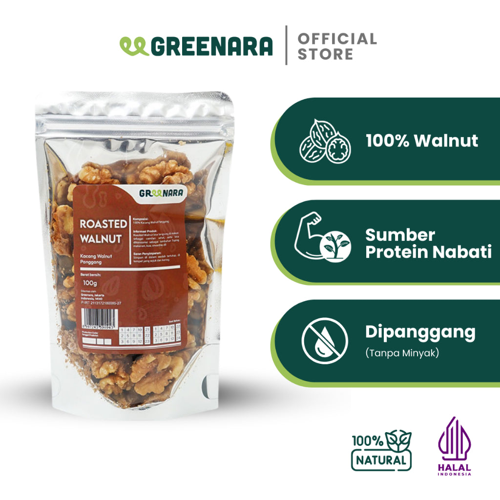 Greenara Kacang Walnut Panggang 100gr / Roasted walnut