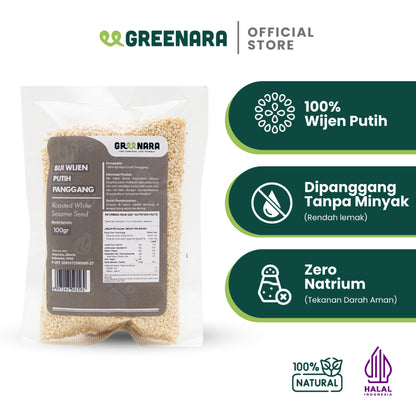 Greenara Wijen Putih Panggang 100gr / Roasted White Sesame Seed