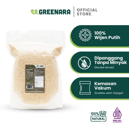 Greenara Wijen Putih Panggang 1kg