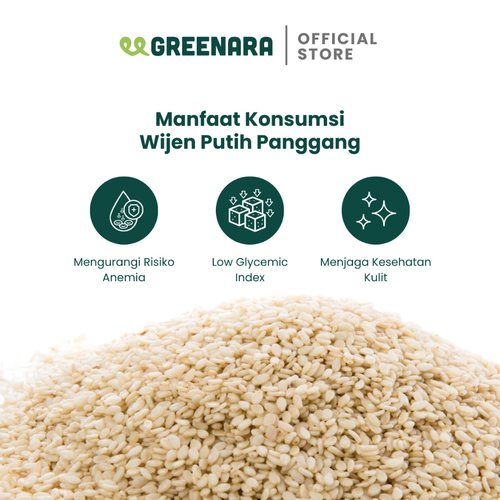 Greenara Wijen Putih Panggang 1kg