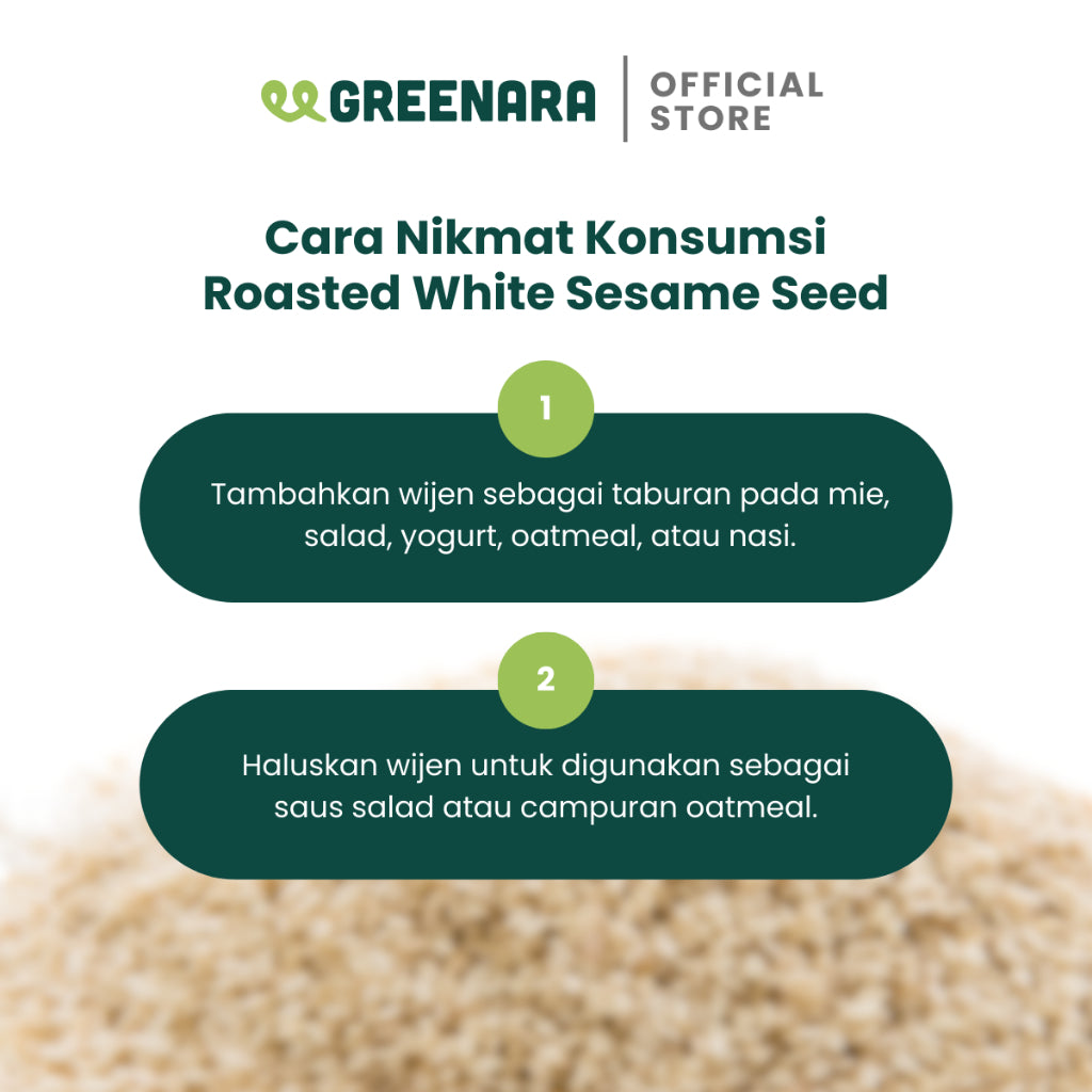 Greenara Wijen Putih Panggang 1kg