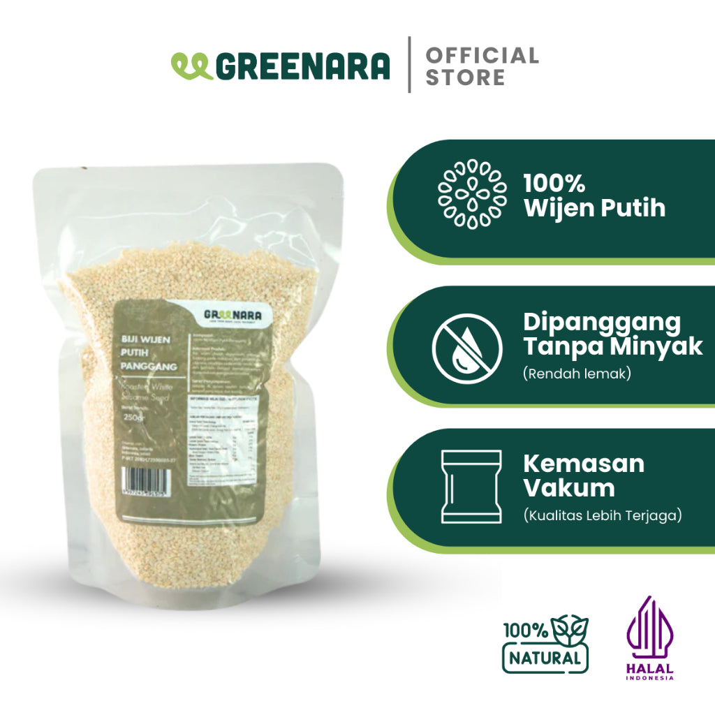 Greenara Wijen Putih Panggang 250gr