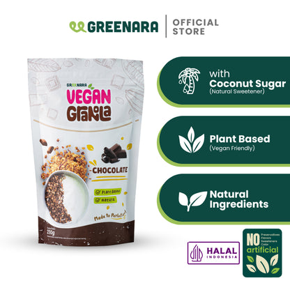 Greenara Vegan Granola / Camilan Sehat (160-180kkal/saji)
