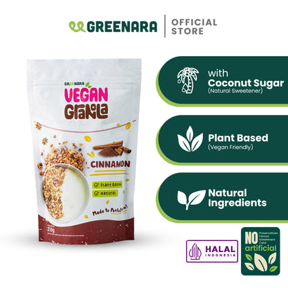 Greenara Vegan Granola / Camilan Sehat (160-180kkal/saji)