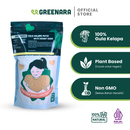 Greenara Natural Sweetener White Coconut Sugar 250gr / Gula Kelapa Putih / Pemanis Alami
