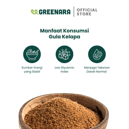 Greenara Natural Sweetener White Coconut Sugar 250gr / Gula Kelapa Putih / Pemanis Alami