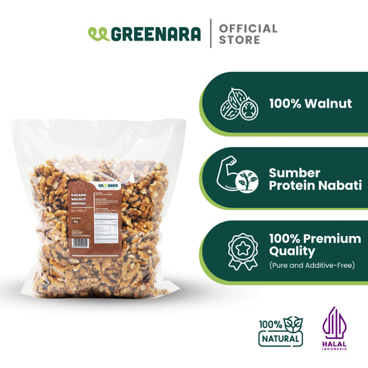 Greenara Kacang Walnut Mentah 1Kg / Raw Walnut
