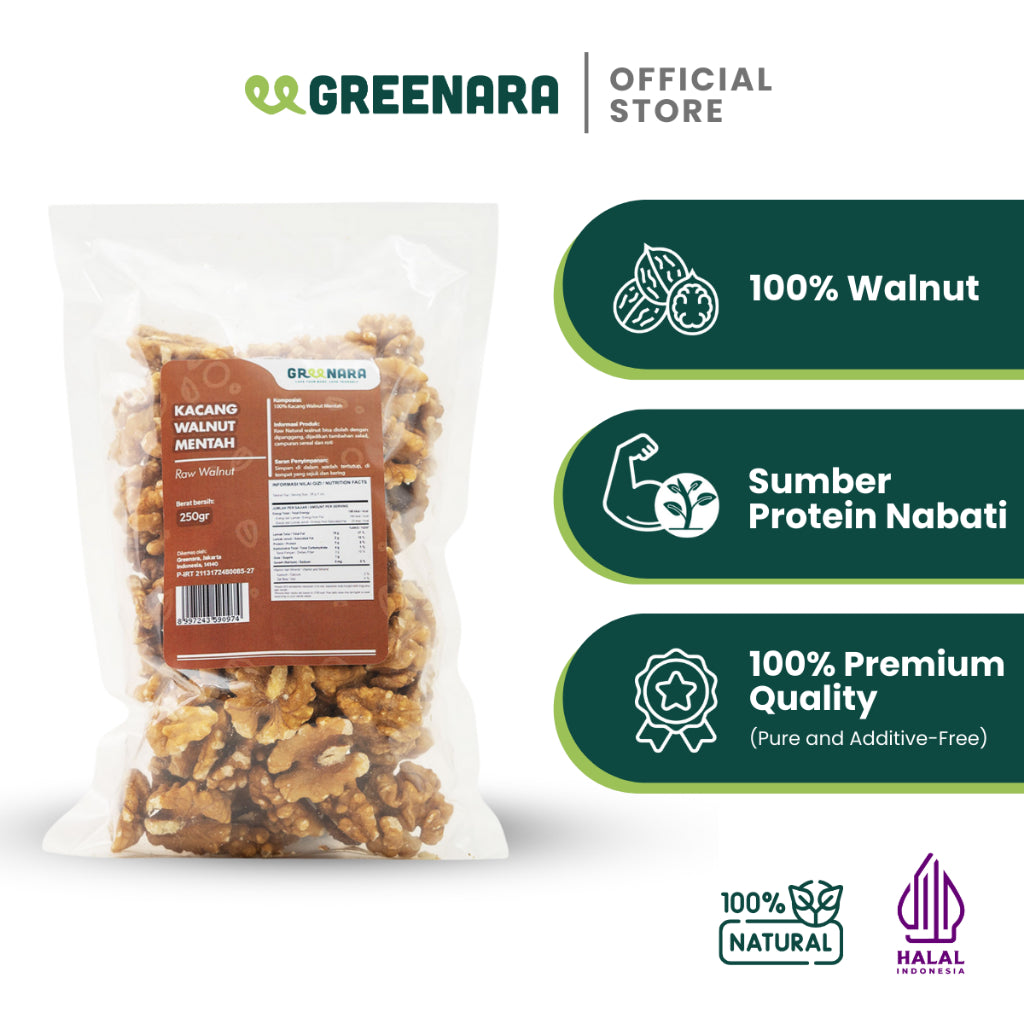 Greenara Kacang Walnut Mentah 250gr / Raw Walnut